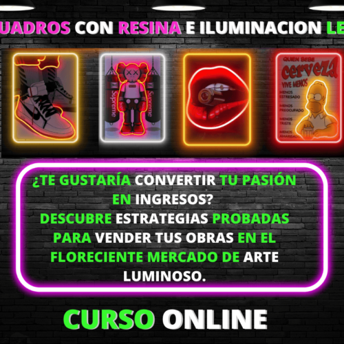 Crea cuadros con resina y luz led neon